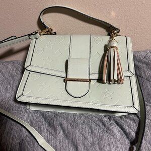 ALDO Mint Colored Embossed Top Handle Crossbody Bag With Tassle